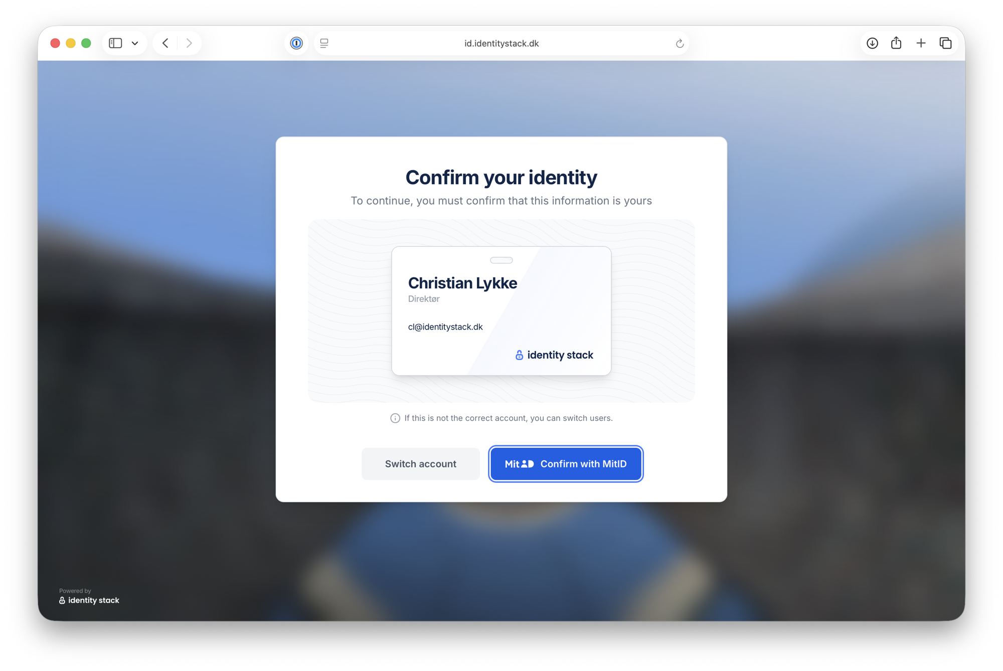 Confirm your identity