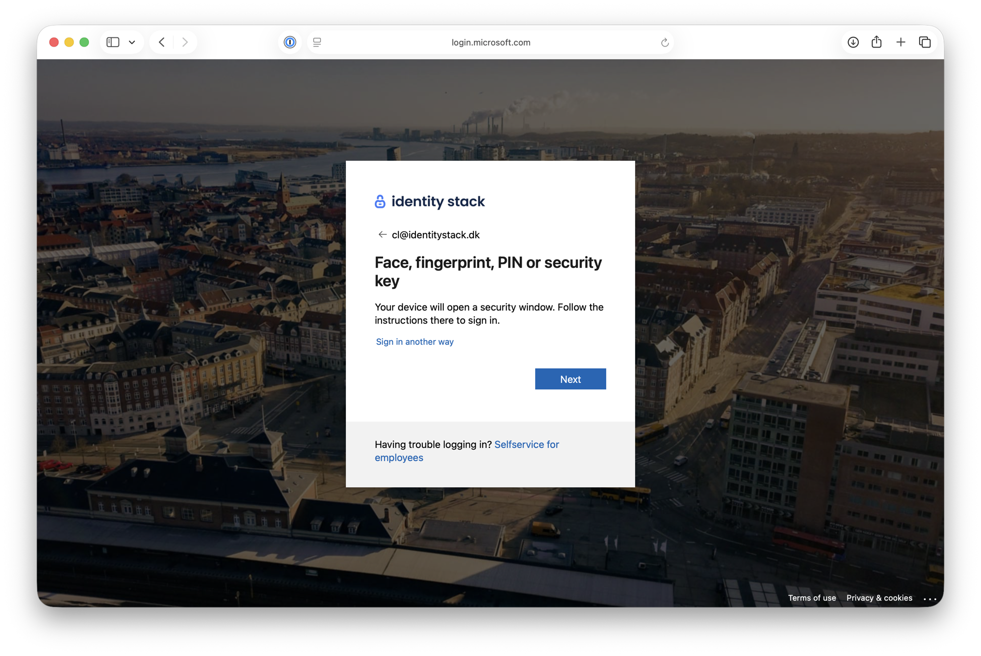 Sign in with a passkey