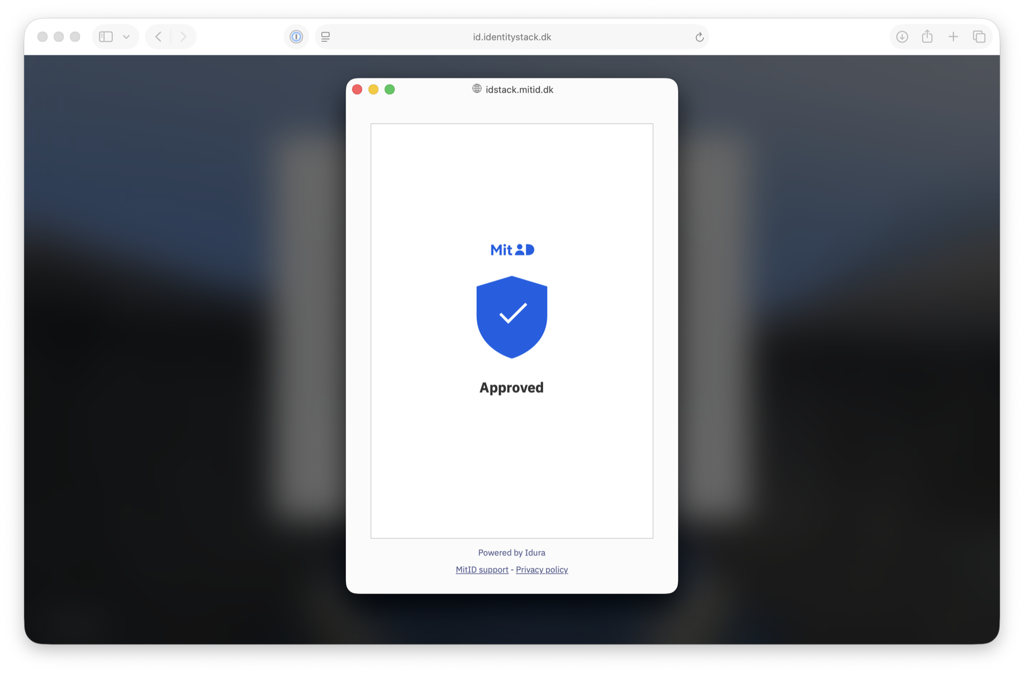 The MitID request is approved