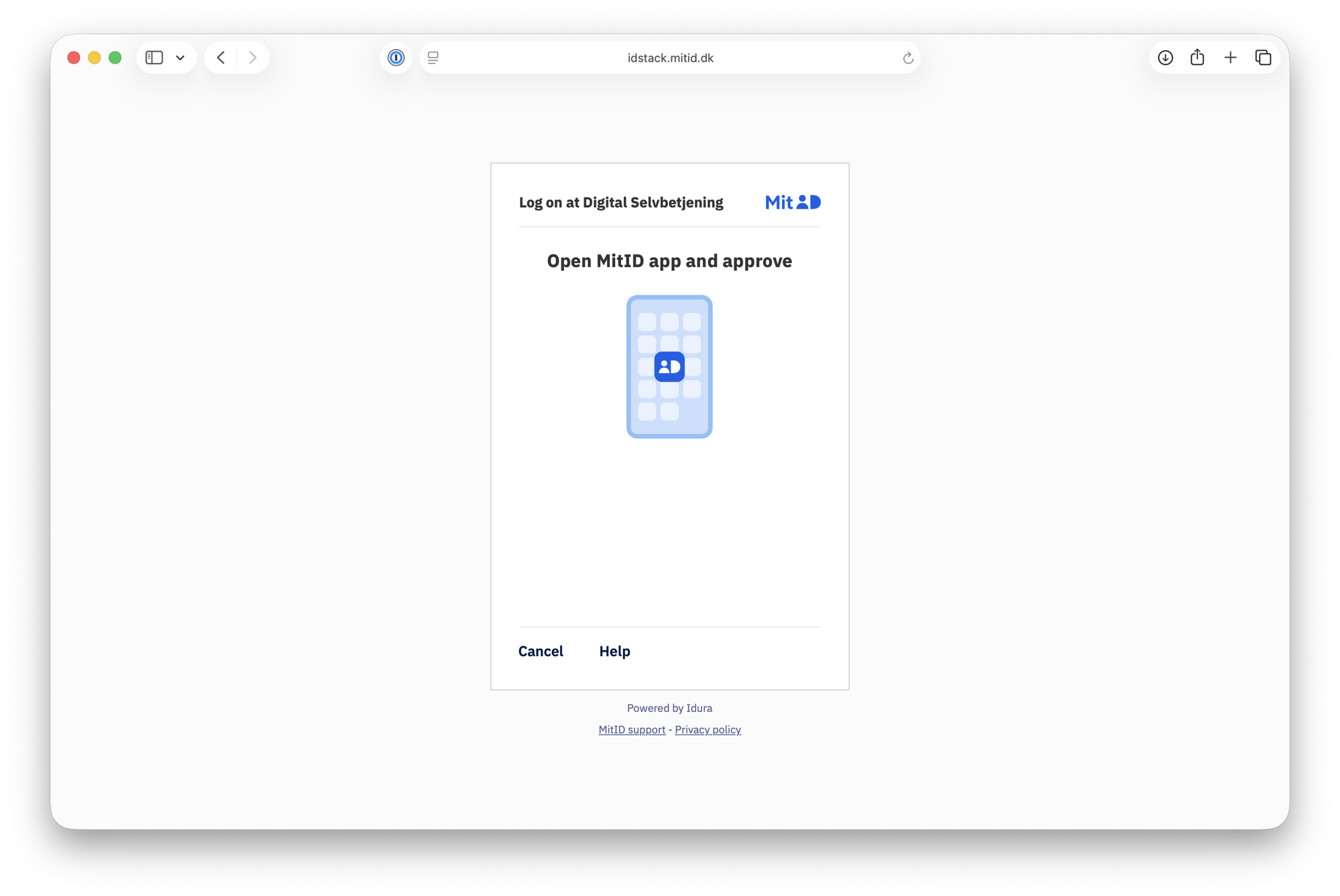 Open MitID app and approve