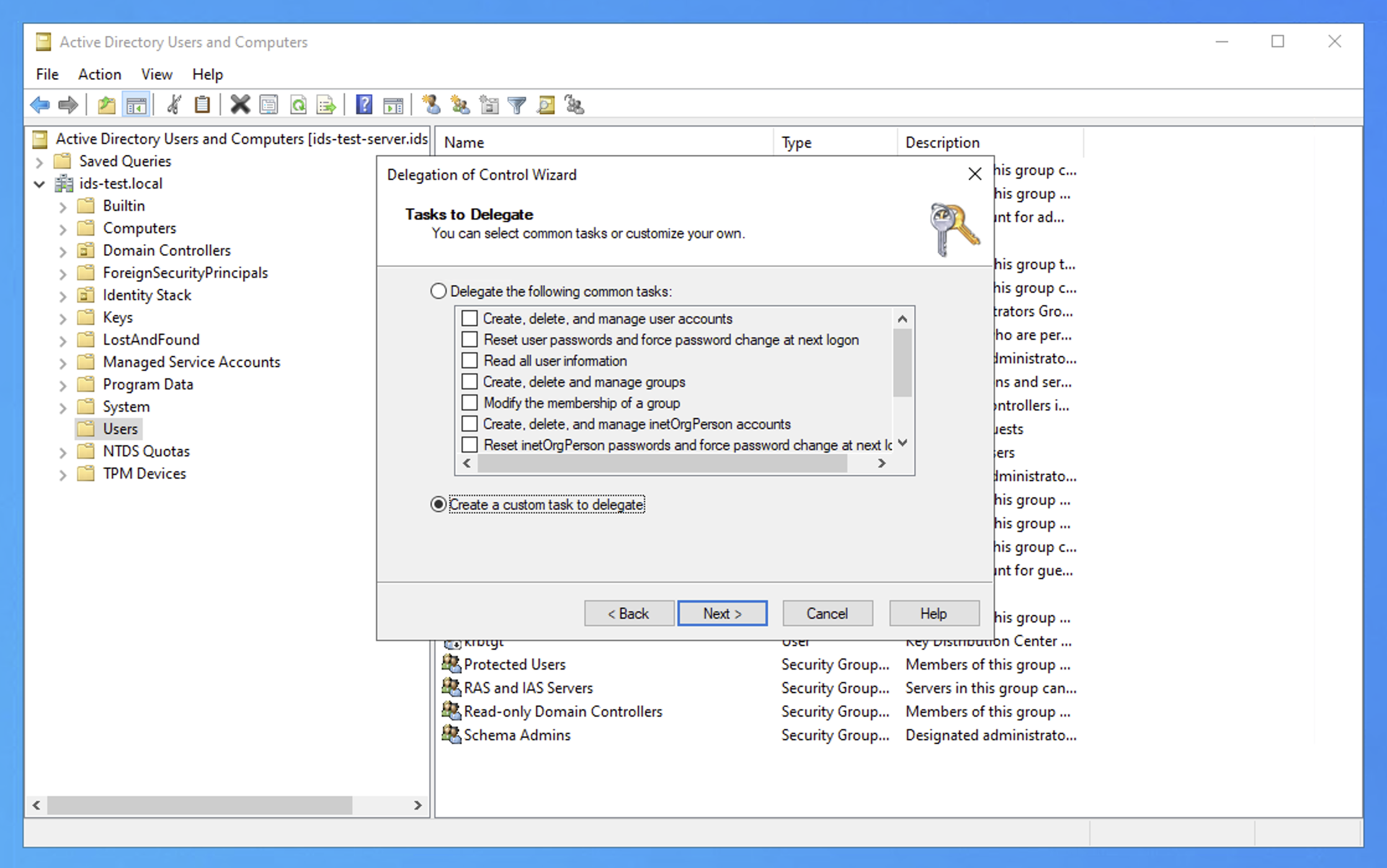 Create a custom task to delegate