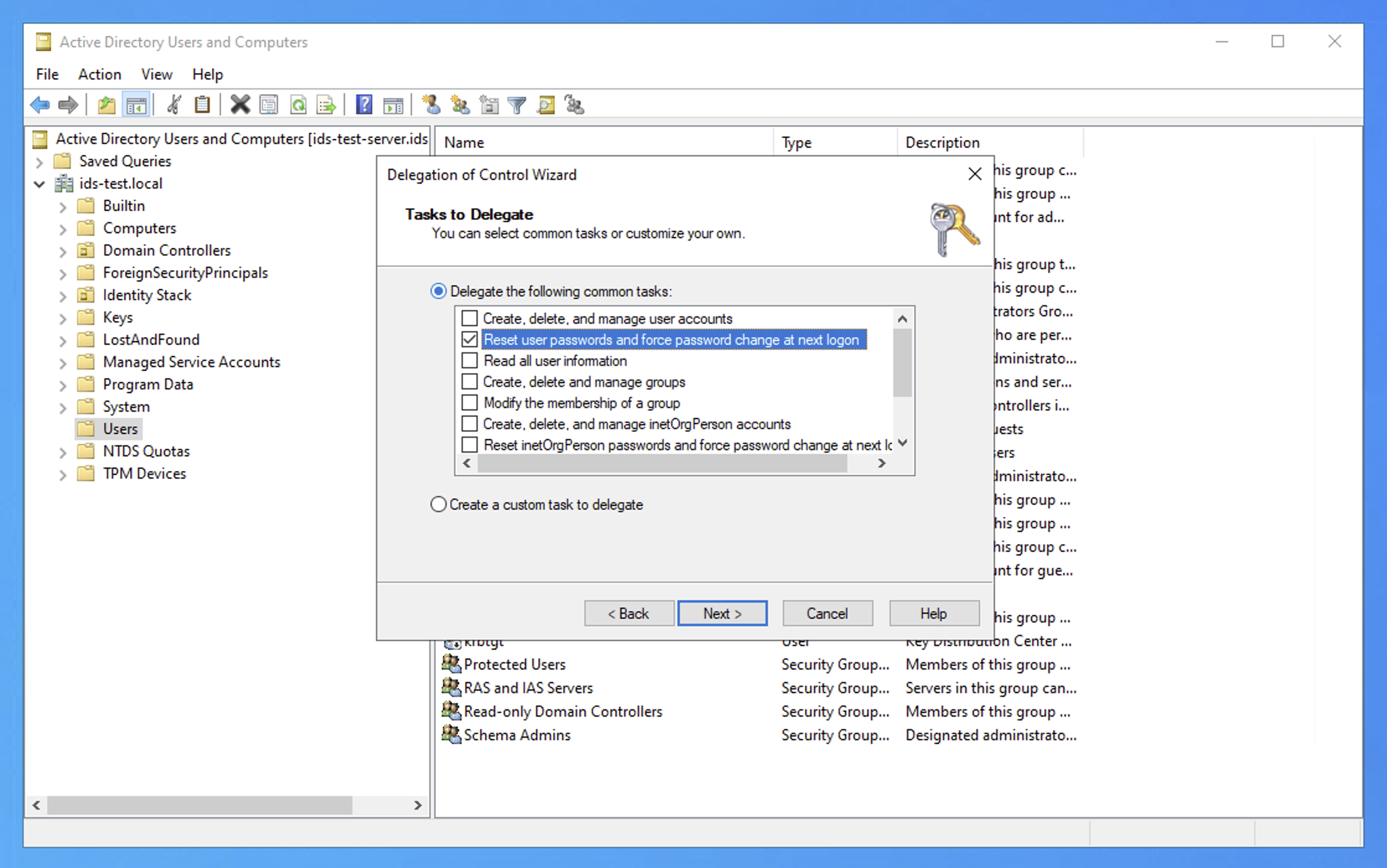 Reset user passwords and force password change at next logon